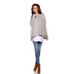 Modny sweter ponczo LS240
