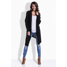 LS174 Dłuższy sweterek narzutka z fantazyjnym tyłem