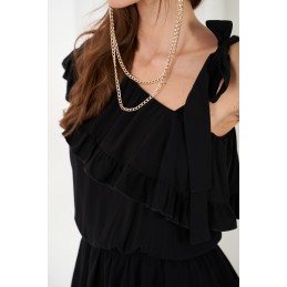 Sukienka na jedno ramię z falbanką kolor L336