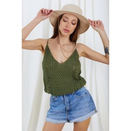 Ażurowy top na ramiączkach LSG128