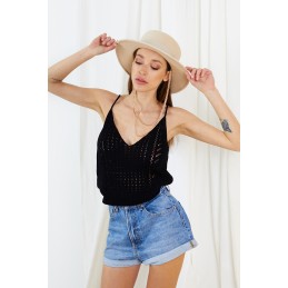 Ażurowy top na ramiączkach LSG128