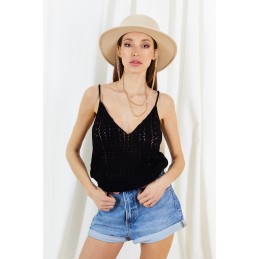 Ażurowy top na ramiączkach LSG128