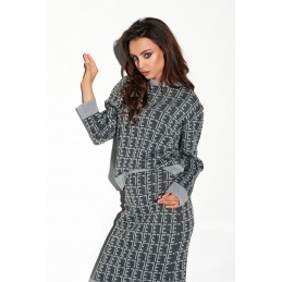 Komplet monogramy sweterek i spódniczka LSG108