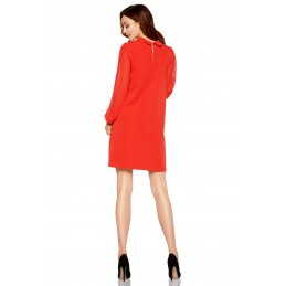 Elegancka sukienka z szyfonowymi rękawkami L265